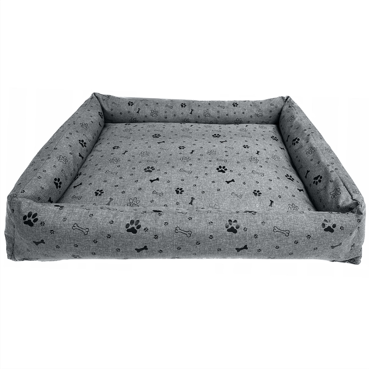 Legowisko Dla Psa Kanapa Posłanie 75X65 Cm Wodoodporne Poduszki Pikowane Kość Czarna