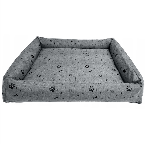 Legowisko Dla Psa Kanapa Posłanie 75X65 Cm Wodoodporne Poduszki Pikowane Kość Czarna