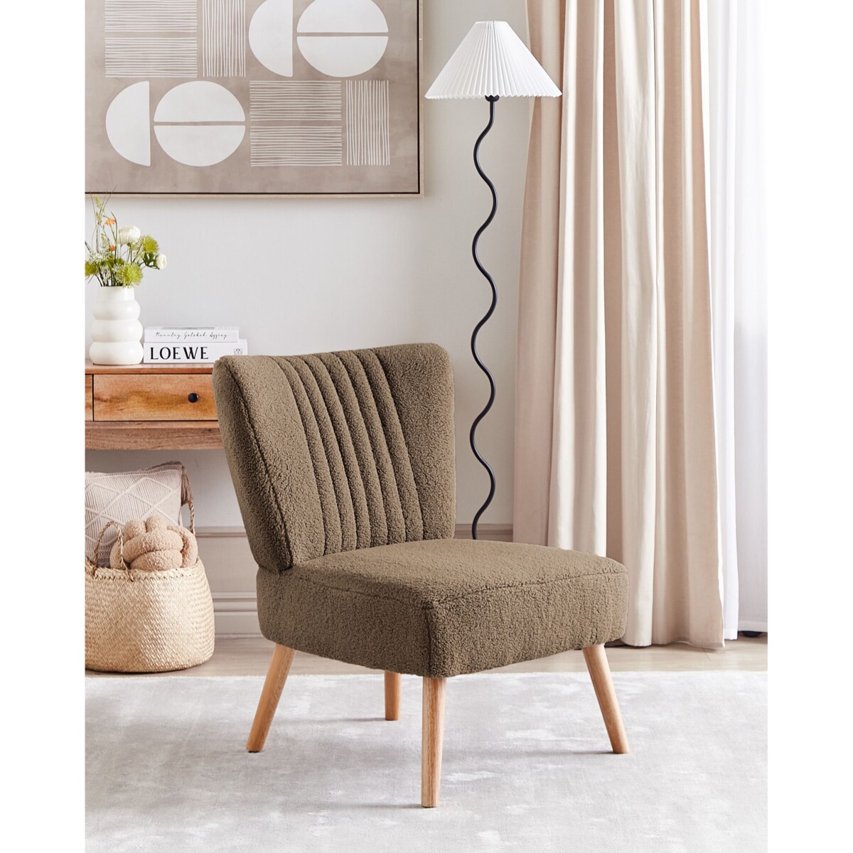 Fotel brązowy boucle VAASA