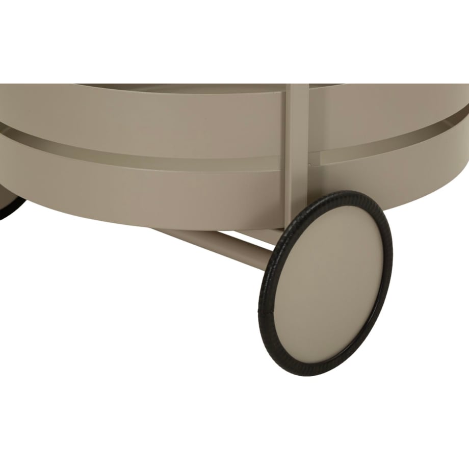 Wózek barowy Saturn Bar, 40 x 49,5 x 61 cm, barek na kółkach, szarobeżowy, metal, styl nowoczesny, Mauro Ferretti
