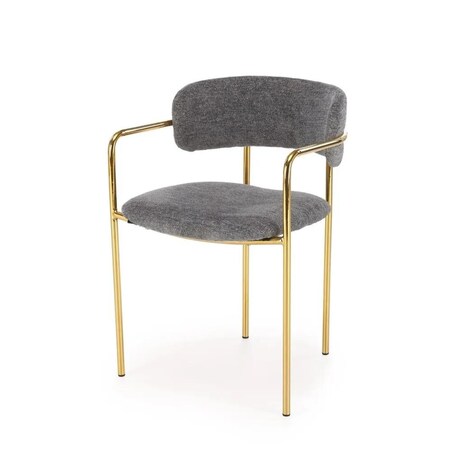 Krzesło tapicerowane K537 szare/złote