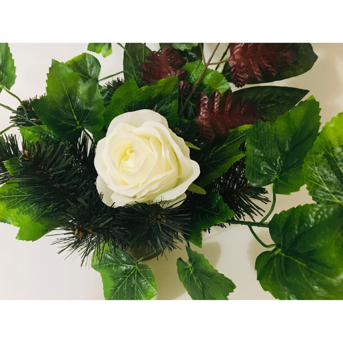 6x Róża sztuczna wyrobowa do wiązanek główka pąk cmentarz kwiaty BIAŁA duża