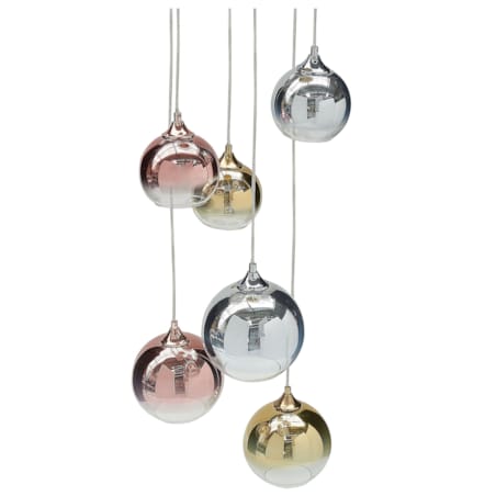 Lampa wisząca szklana 6-punktowa wielokolorowa TOOMA