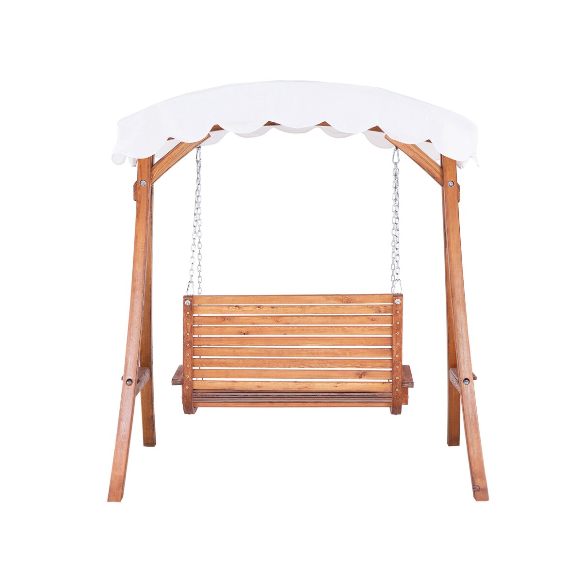 Huśtawka ogrodowa drewniana ciemna ANDRIA