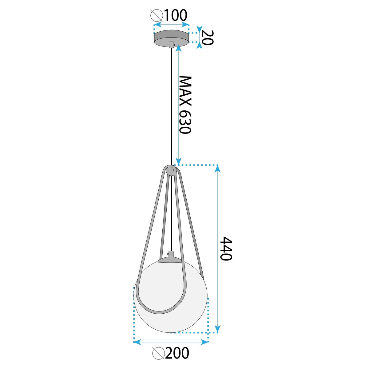 Lampa Sufitowa Wisząca App1793-1Cp Biały, Szkło