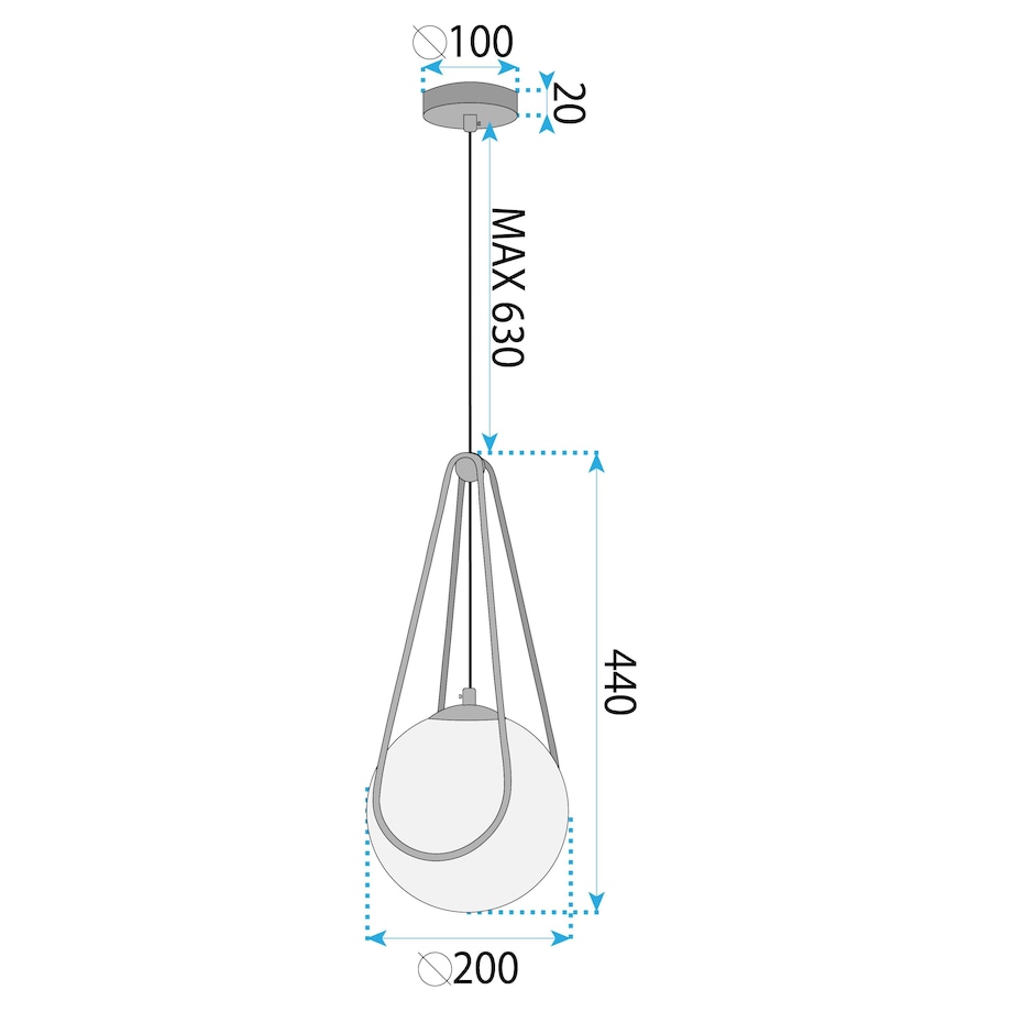Lampa Sufitowa Wisząca App1793-1Cp Biały, Szkło