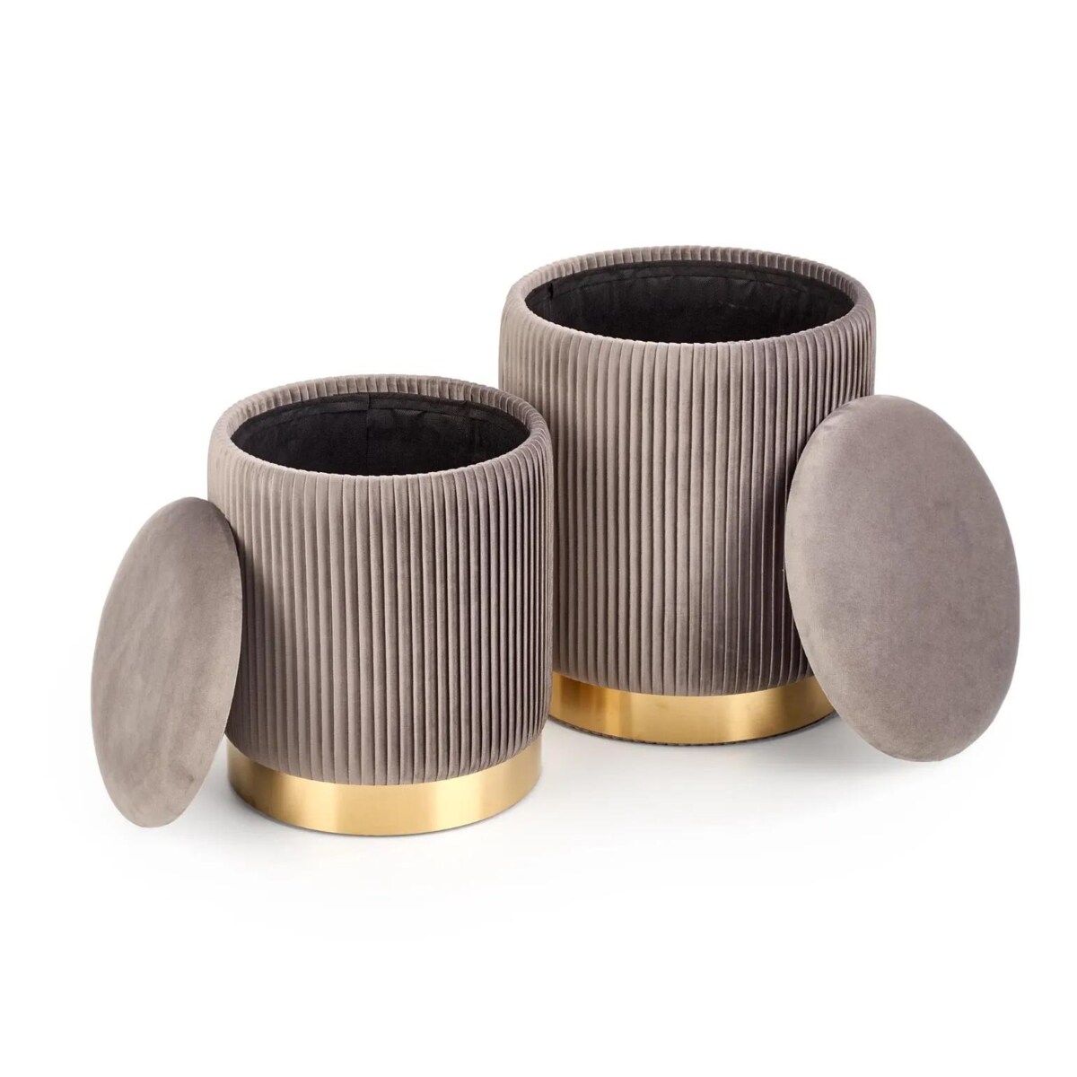 Zestaw puf MONTY VELVET szare/złote