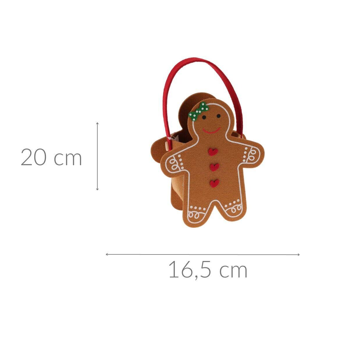 Torba filcowa z bożonarodzeniowym motywem, 16,5 x 20 cm