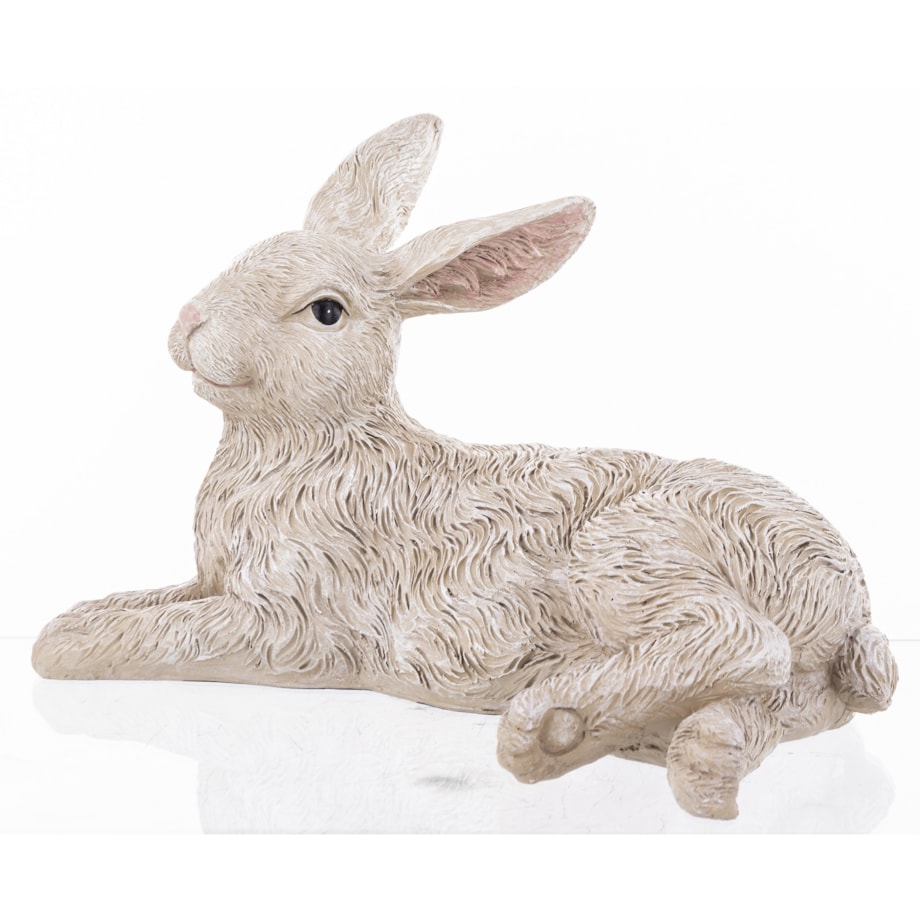 Dekoracja - biały królik 21x34x22 cm PELUCHE leżący