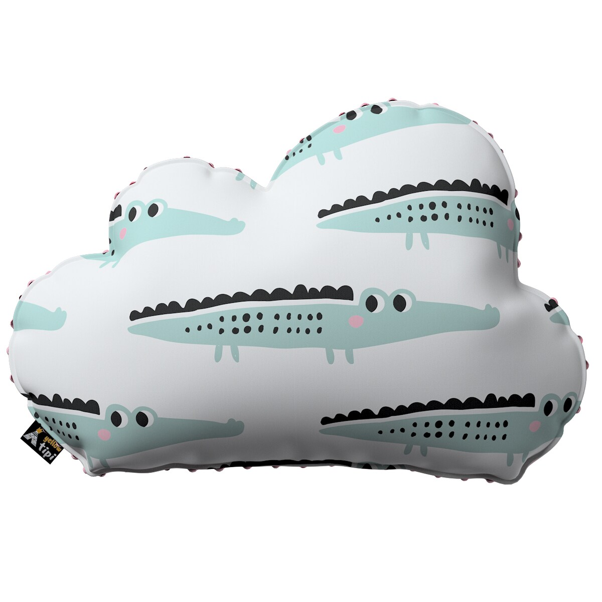 Poduszka Soft Cloud z minky, ecru-zielony, 55x15x35cm, Magic Collection