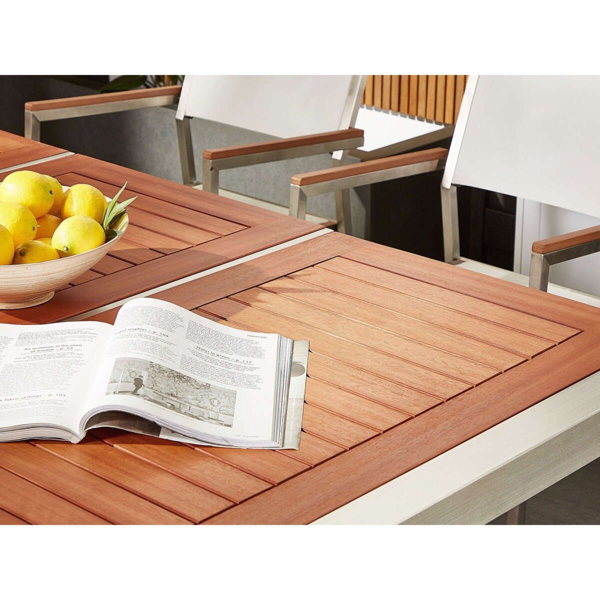 Stół ogrodowy eukaliptus 180 x 90 cm jasne drewno GROSSETO