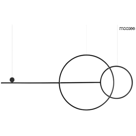 Wisząca lampa Rage MSE010100274 pierścienie LED 28W czarne