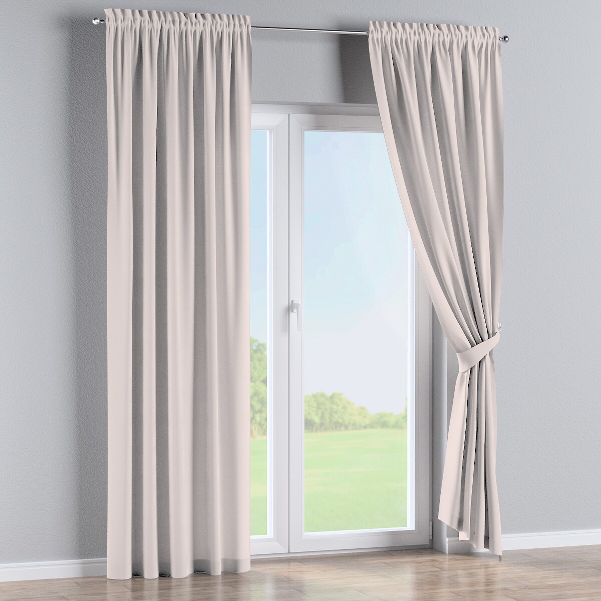 Zasłona na kanale z grzywką 1 szt. 130x245 ecru