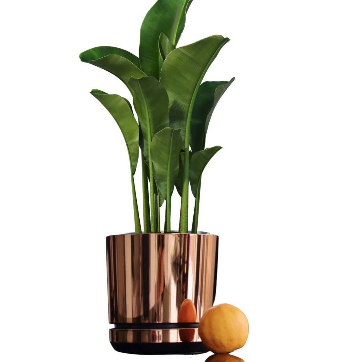 32 cm wzór ŁOSOSIOWY Doniczka z podstawką nowoczesna elegancka różowe złoto glamour wysoki połysk industrialny loft retro