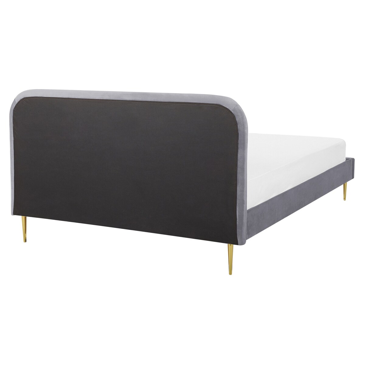 Łóżko welurowe 160 x 200 cm szare FLAYAT