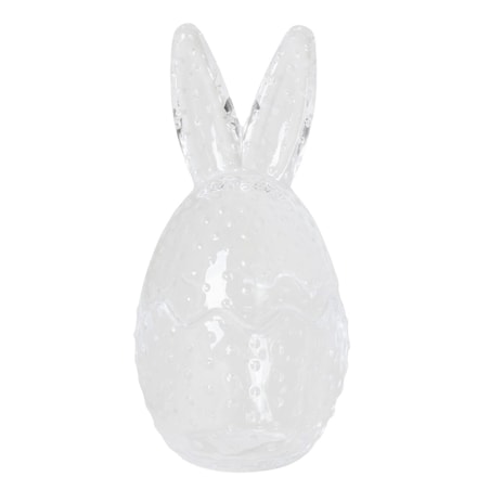 Dekoracja - jajko szklane 17x8,5x8,5 cm transparentne, otwieralne