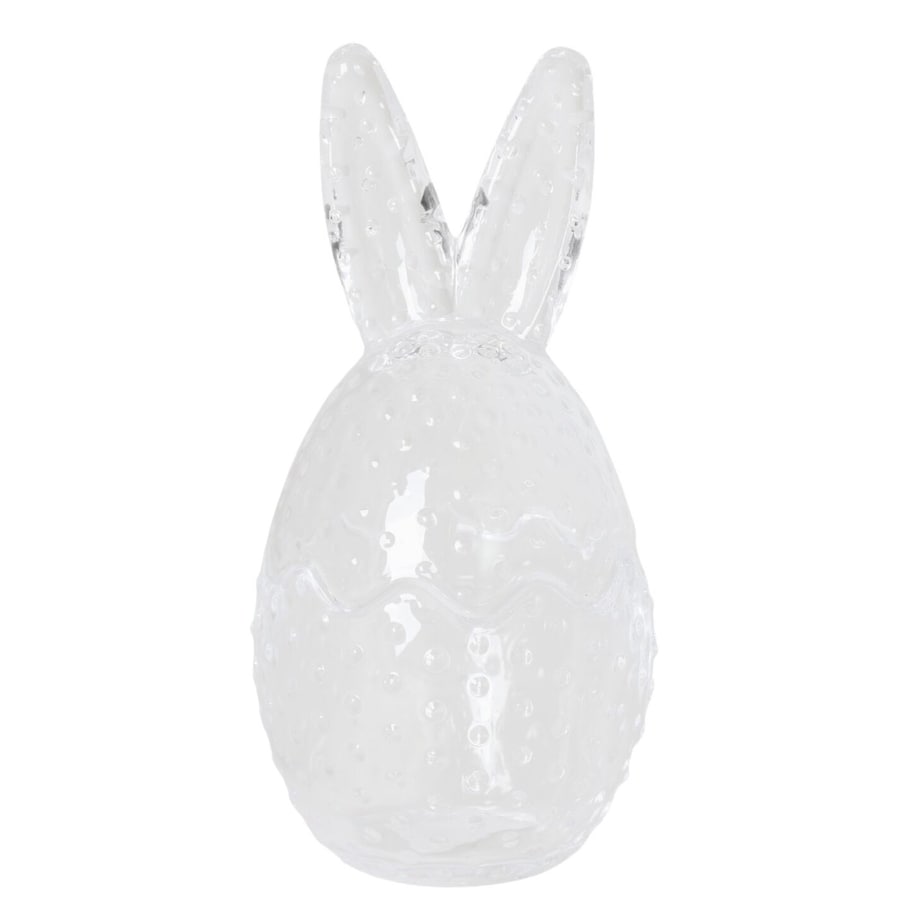 Dekoracja - jajko szklane 17x8,5x8,5 cm transparentne, otwieralne