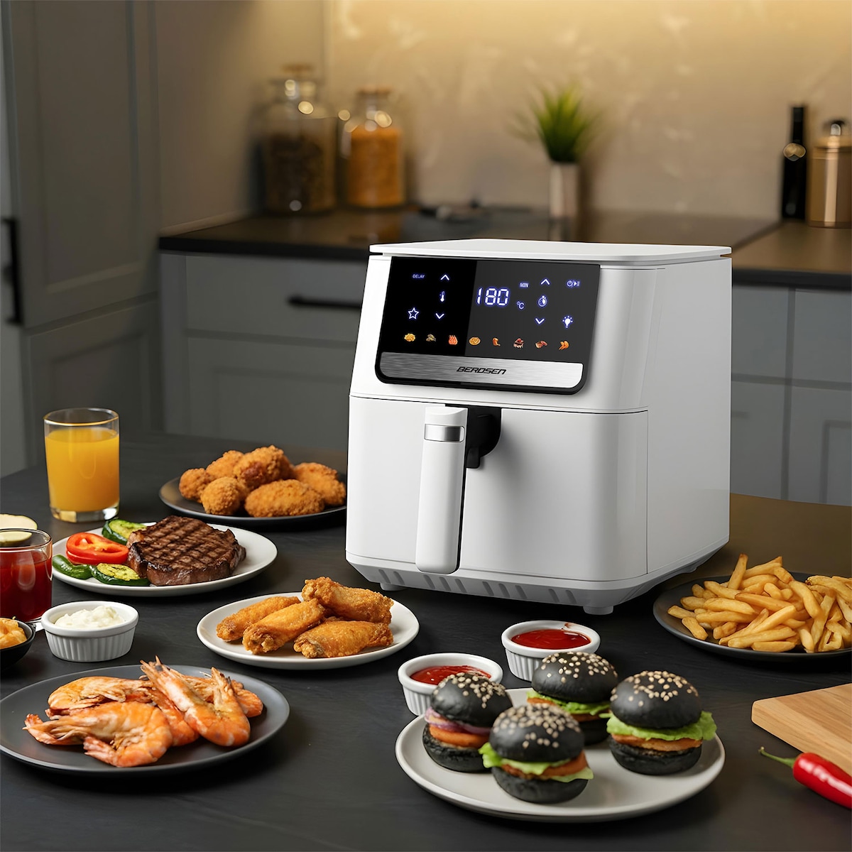 Frytkownica beztłuszczowa Berdsen BD-662 Air Fryer 6,5l 1700W biały 366201