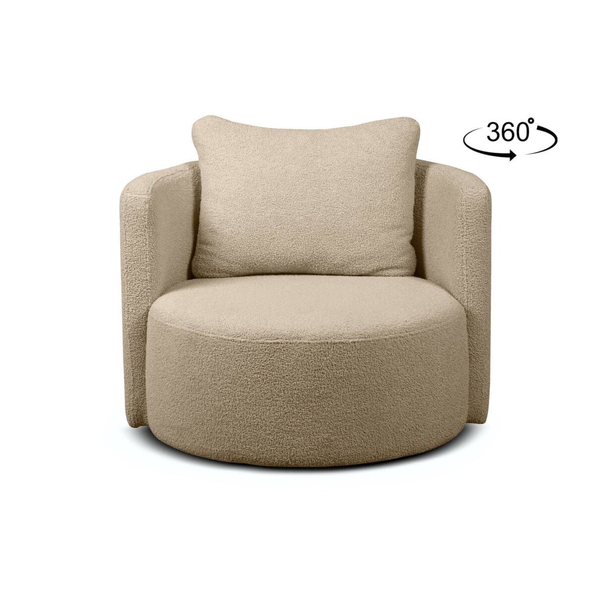KONSIMO RAGGI Fotel obrotowy baranek beżowy