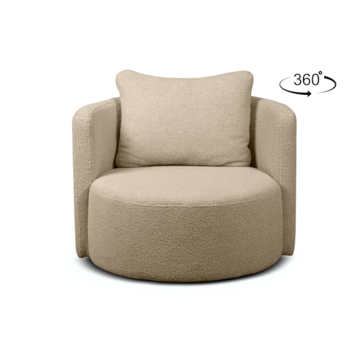 KONSIMO RAGGI Fotel obrotowy baranek beżowy