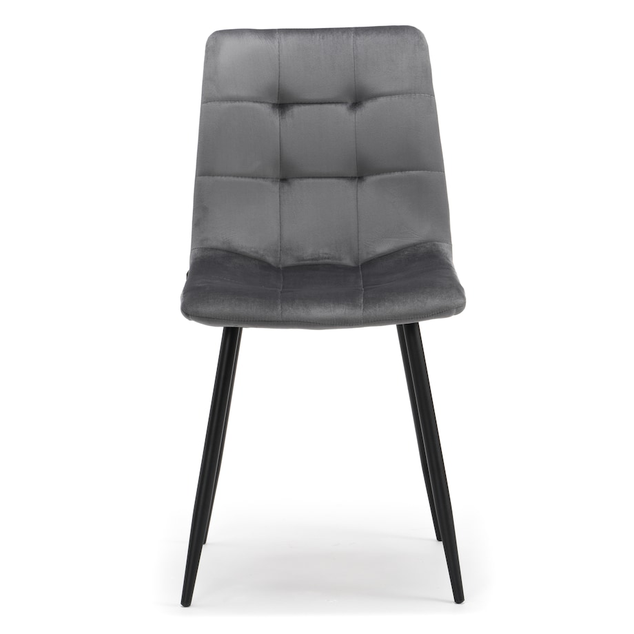 Krzesło tapicerowane pikowane welurowe do salonu jadalni PARMA szara