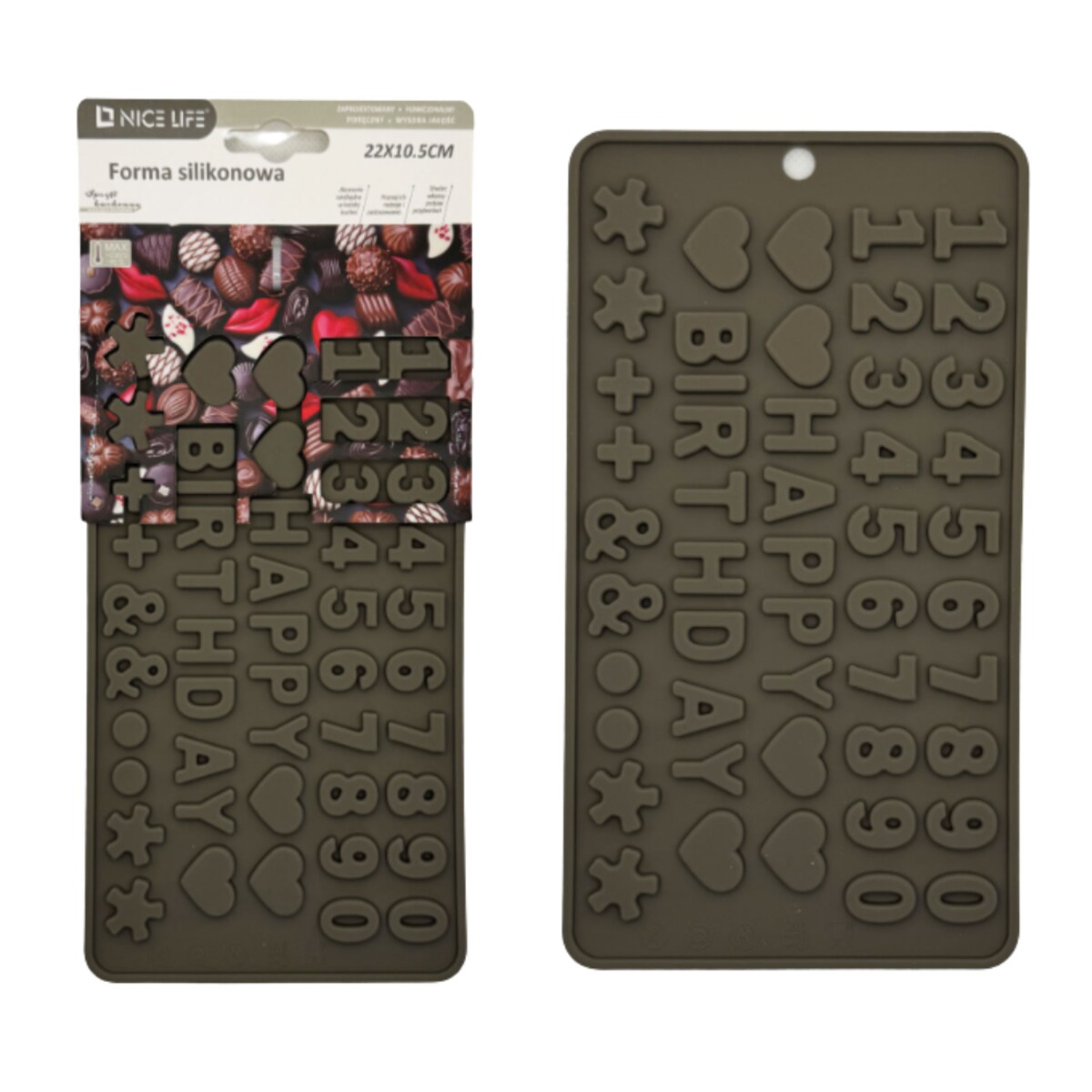 forma silikonowa happy birthday do pralinek i czekolady