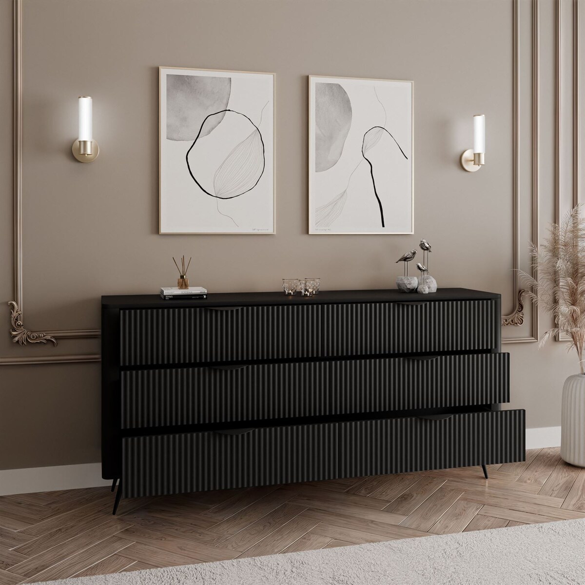 Komoda SCARLETT 6S z szufladami czarna