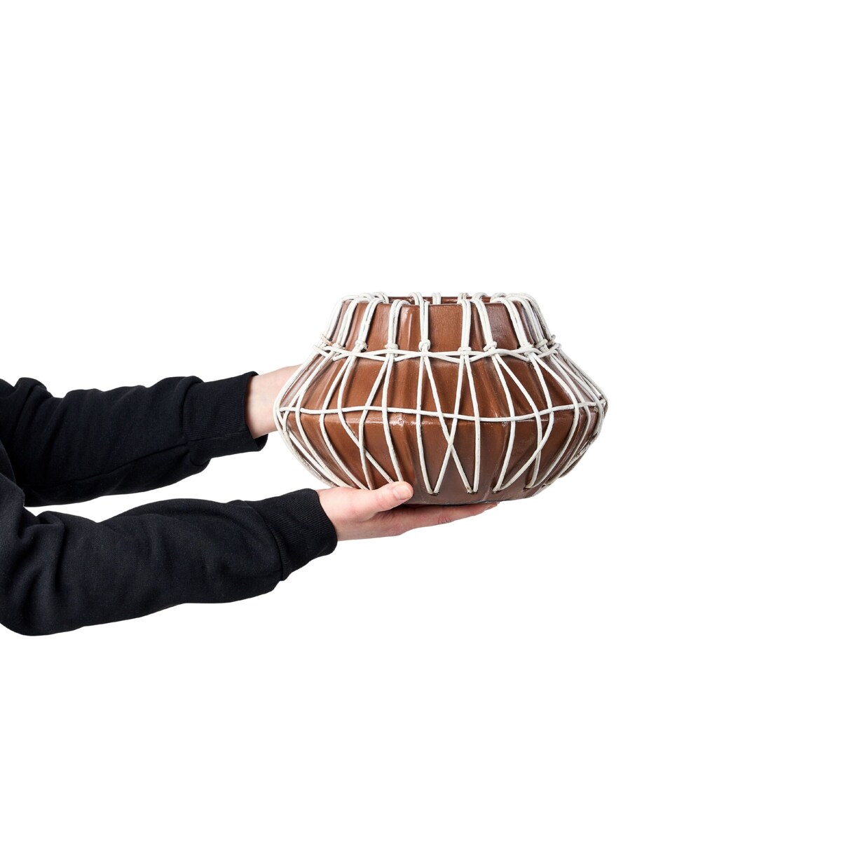 Wazon dekoracyjny z terakoty 22 cm brązowy KLUET