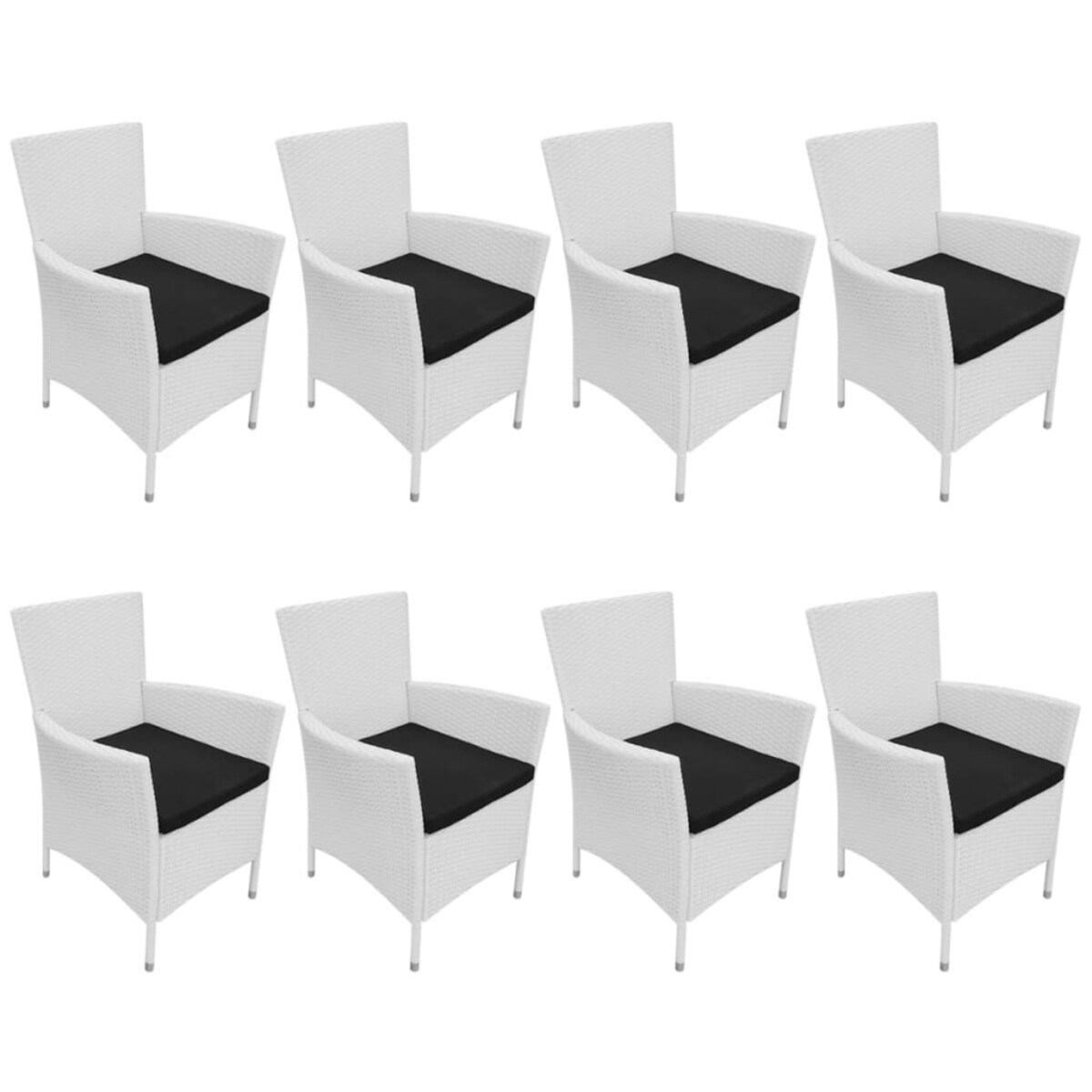 vidaXL 9-cz. zestaw mebli ogrodowych, rattan PE, kremowa biel