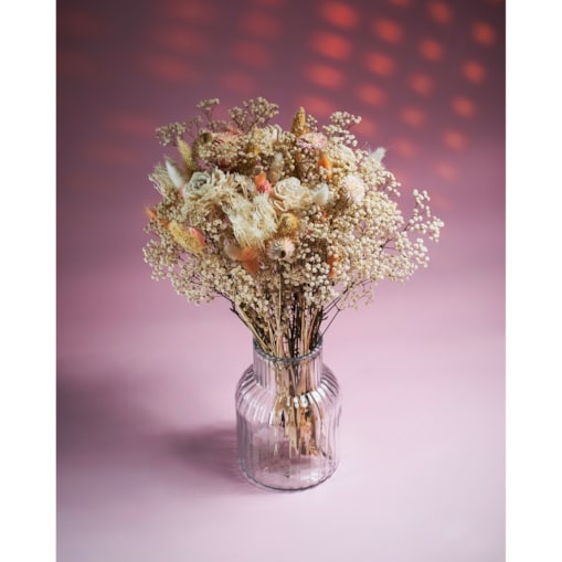 Bukiet suszonych kwiatów Serenita - gipsówka, setaria, kocanka