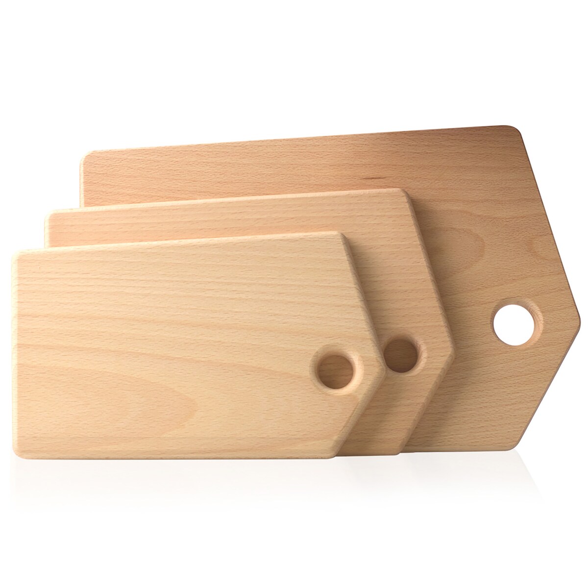 Deski Drewniane Kuchenne Do Krojenia Serwowania Zestaw 3 Szt Naturalne Drewno