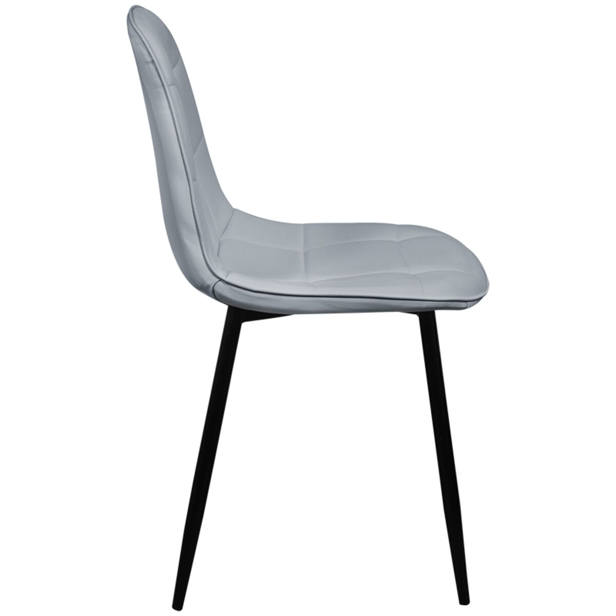 Krzesło Masimo jasnoszare ekoskóra z czarnymi nóżkami
