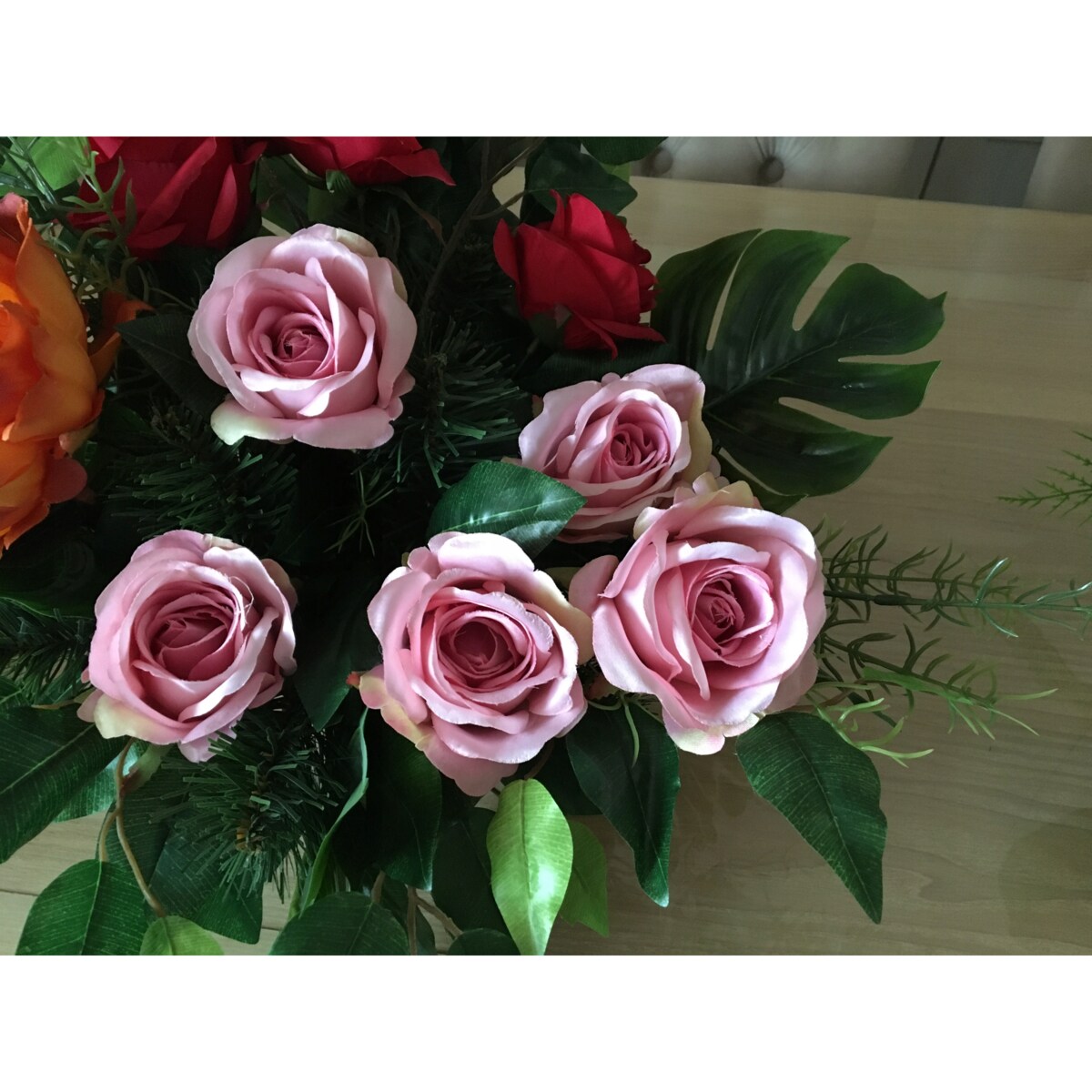 SZTUCZNY KWIAT RÓŻA główka wyrobowa do wiązanki stroiki grób cmentarz duża