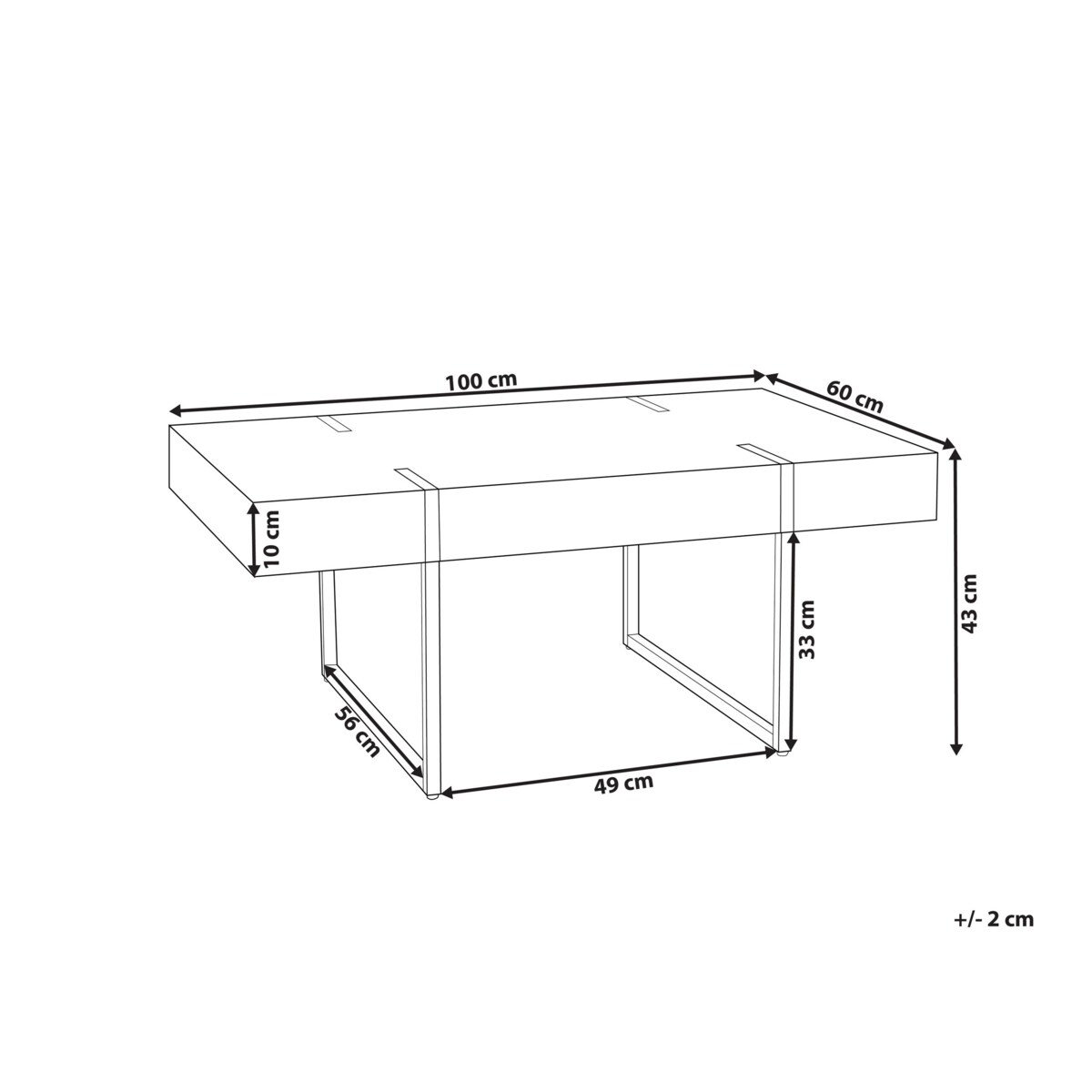 Stolik kawowy efekt marmuru biało-czarny MERCED
