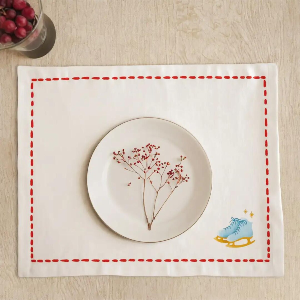 Podkładki świąteczne - Minimalistyczne łyżwy