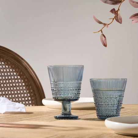 Kieliszek do wina, tłoczony, niebieski, kpl. 6 szt, Joa