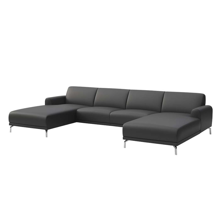 Sofa narożna podwójna Puzo Shadow ciemnoszara