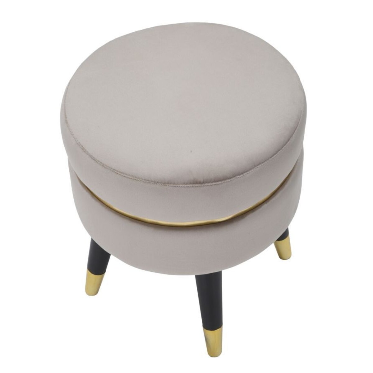 Pufa taboret dekoracyjny 40,5xØ35 cm PARIGI szary