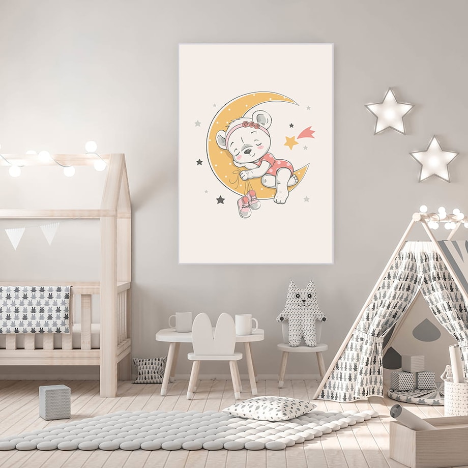 plakat śpiąca misia 30x40 cm