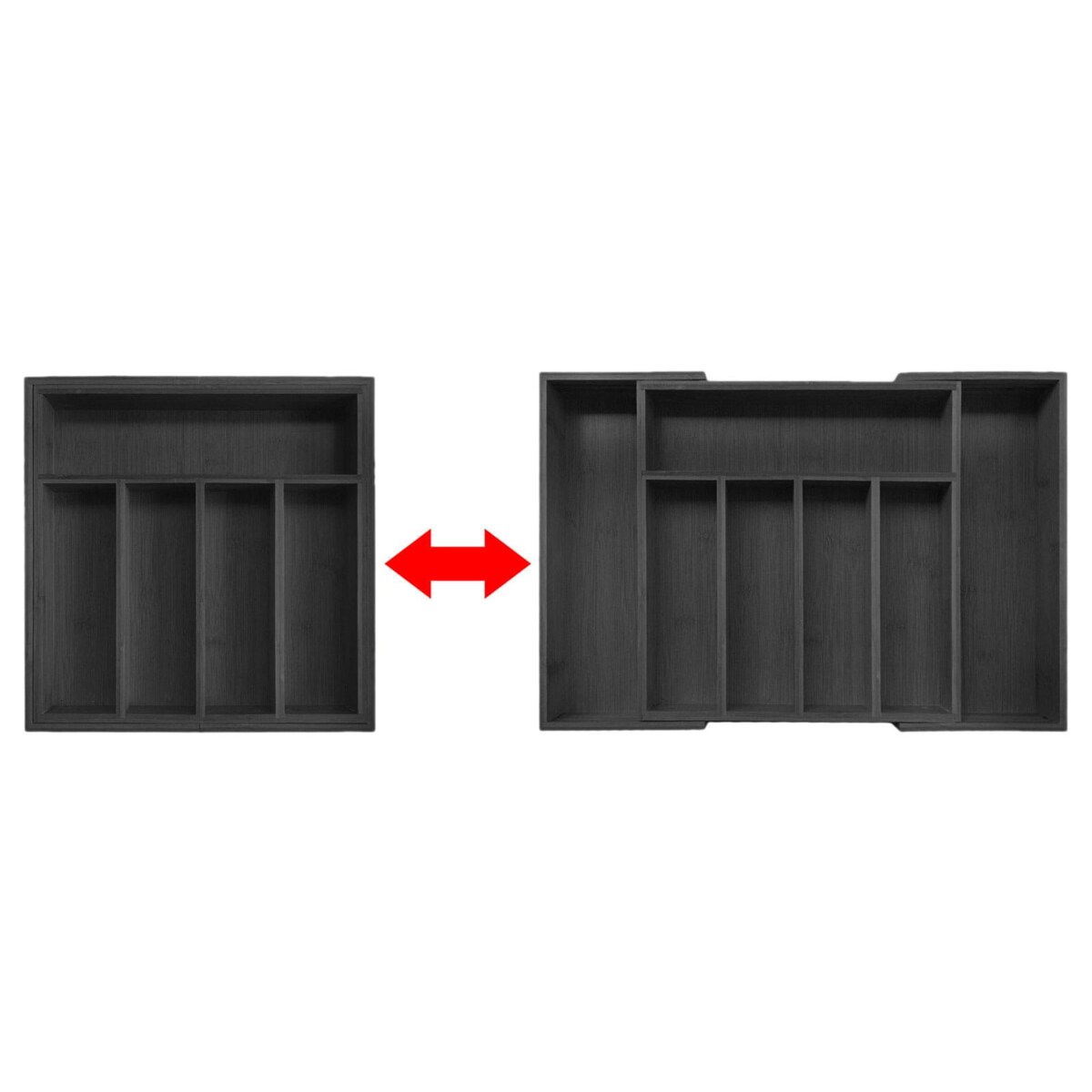 Wkład organizer do szuflady na sztućce rozsuwany 52/31x31cm czarny KINGHOFF