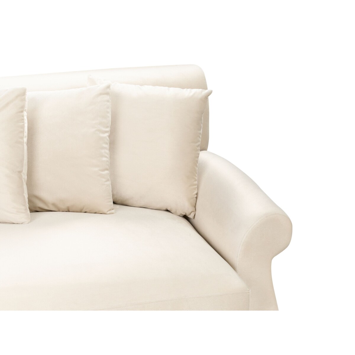 Sofa 3-osobowa welurowa złamana biel EIKE