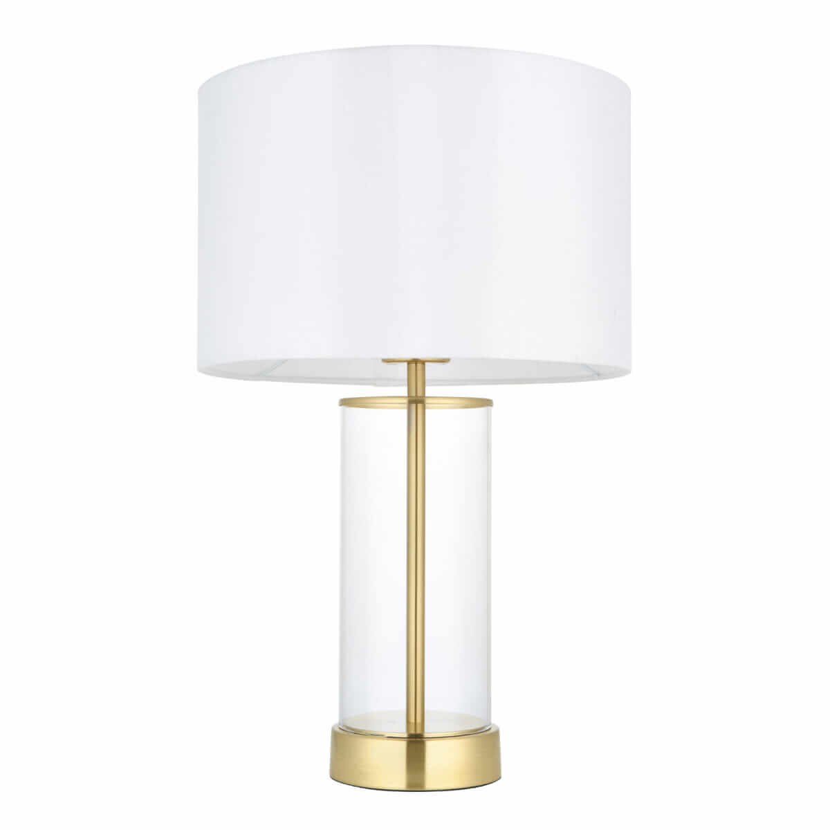 Klasyczna lampa stołowa Lessina 98810 Endon biała transparentna złota