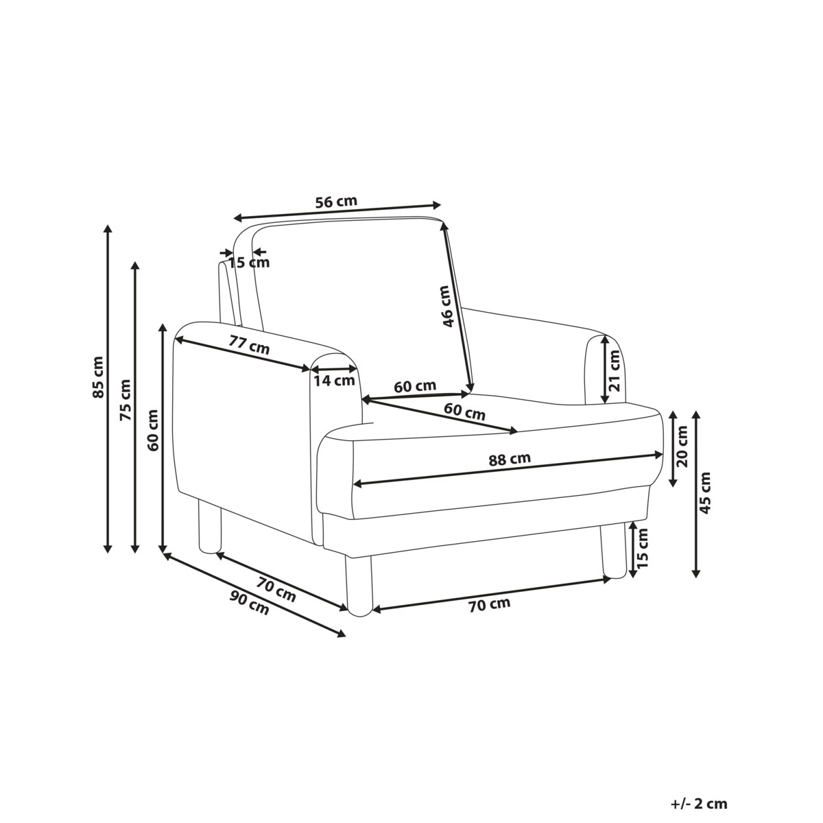 Boucle Fotel Biały TUVE