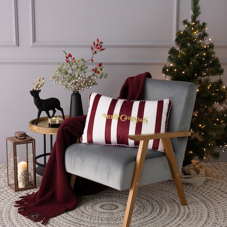 Poszewka na poduszkę Red & White Noel 60x40 cm boże narodzenie, święta, świąteczne, bordowy -czerwony, 60x40 cm