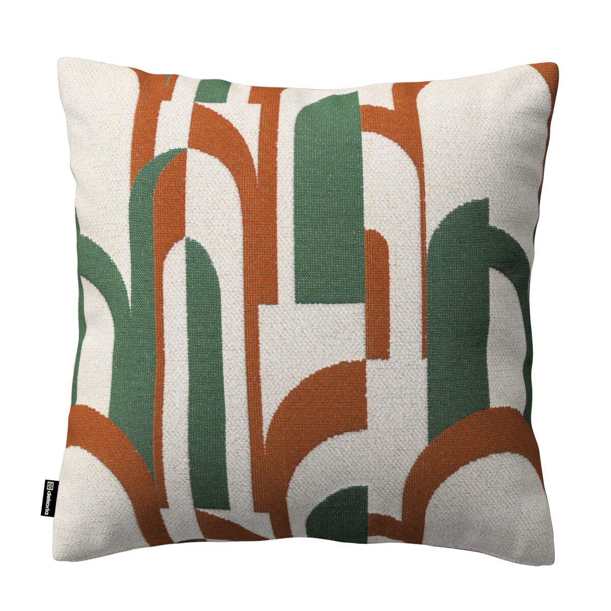 Poszewka Kinga na poduszkę 50x50 zielono-czerwony wzory na kremowym tle