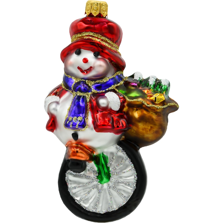 Bombka choinkowa: Bałwan na monocyklu