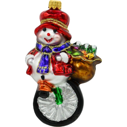 Bombka choinkowa: Bałwan na monocyklu