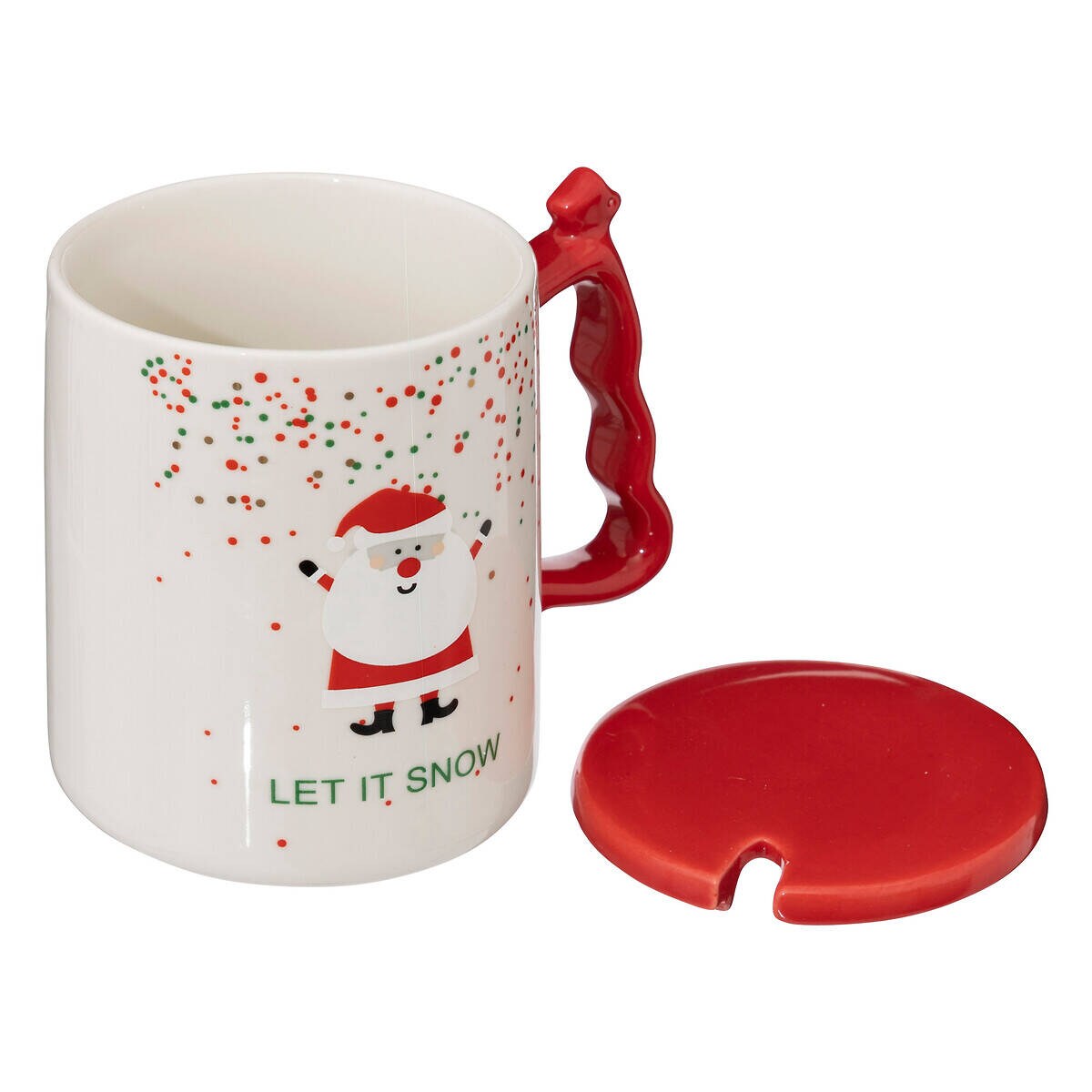 Kubek świąteczny z łyżeczką i pokrywką, 350 ml