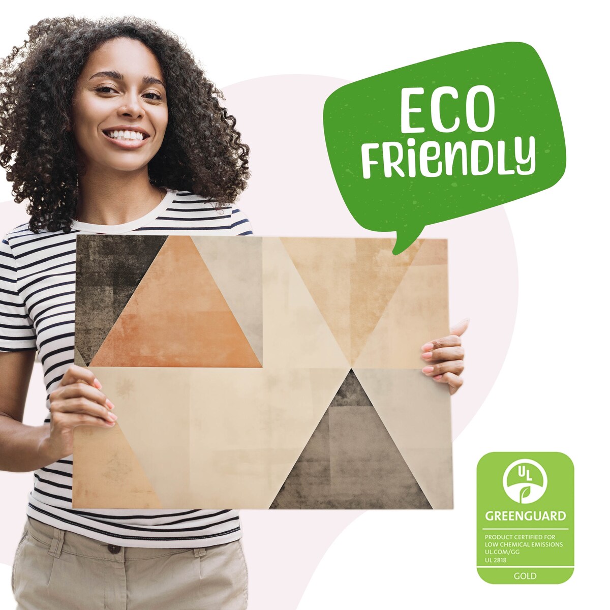 Obraz Ścienny Do Salonu Abstrakcja Trójkąty Wzór Geometryczny Boho 120x80cm