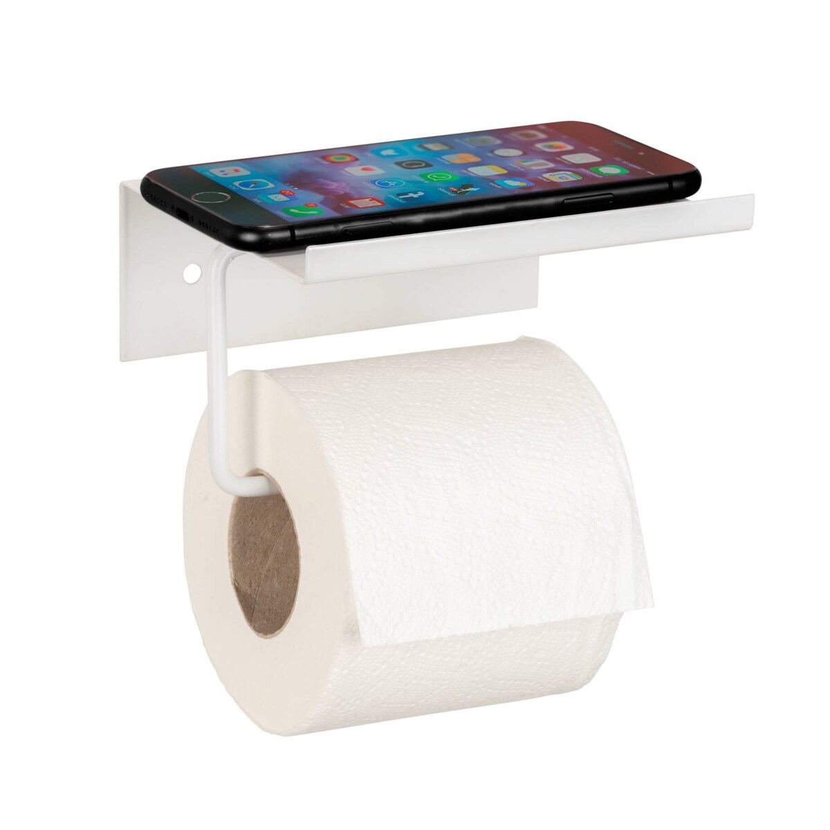 Metalowy uchwyt na papier z półeczką DESULO